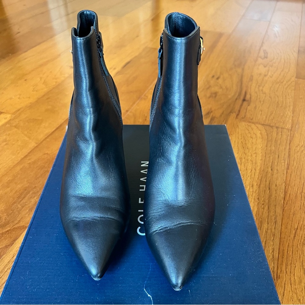 Cole Haan Sleek Black Ankle Vesper 8.5 Booties